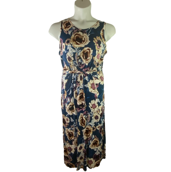 Maurices Early Fall Floral Twist Knot Sleeveless Midi Dress SKU0146 - Picture 1 of 10